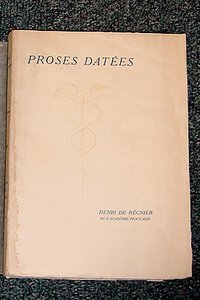 livre ancien - Proses datées - Régnier, Henri de