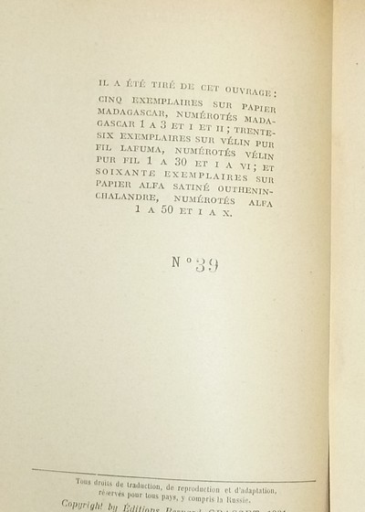 Tu honoreras ton Père... (Roman)