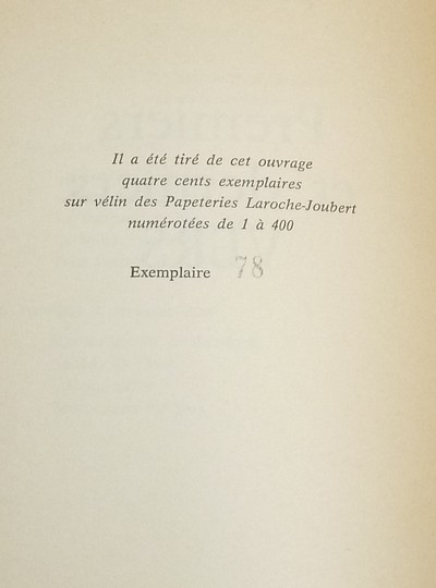 Premiers et derniers vers