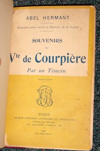 Souvenirs du Vicomte de Courpière par un témoin