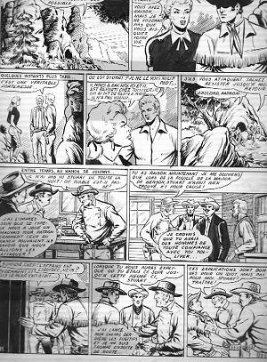 Planche originale parue dans Audax N° 65 - Johnny du Mississipi. Pistolets justiciers.