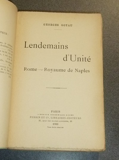 Lendemains d'Unité. Rome - Royaume de Naples