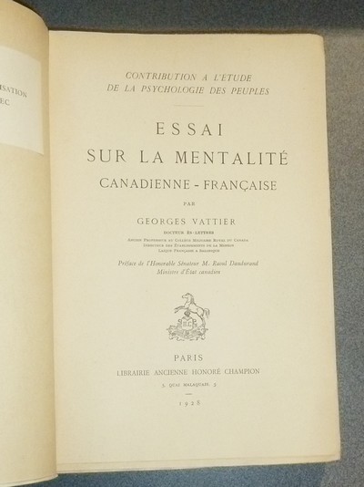 Essai sur la mentalité Canadienne-française