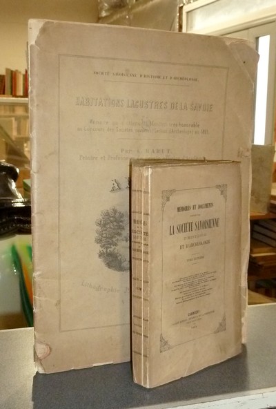Livre ancien Savoie - Habitations lacustres de la Savoie (2 volumes : 1 de texte + Album de... - Rabut, Laurent