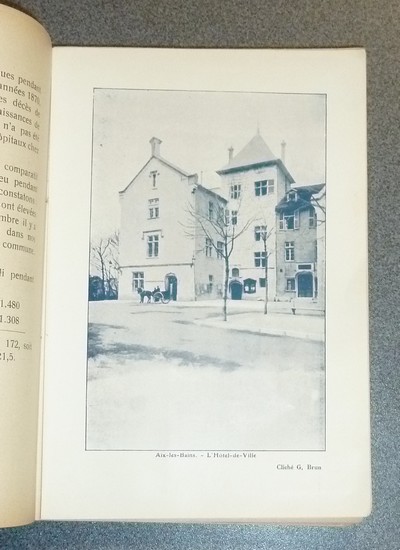 Aix-les-Bains, Revue annuelle de la station. Janvier 1910. Hygiène, État sanitaire, Cure thermale, Distractions sportives et artistiques. Aix-les-Bains, station hivernale