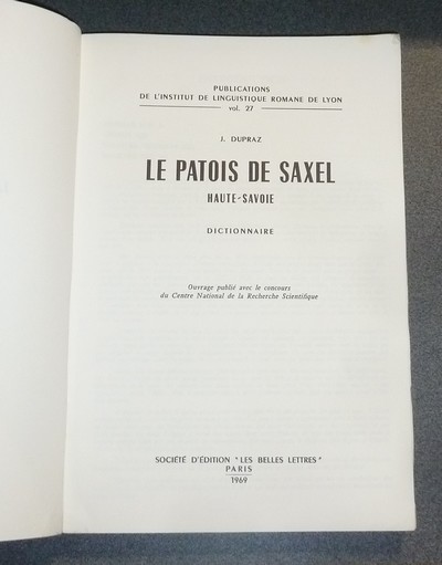 Le Patois de Saxel, Haute-Savoie