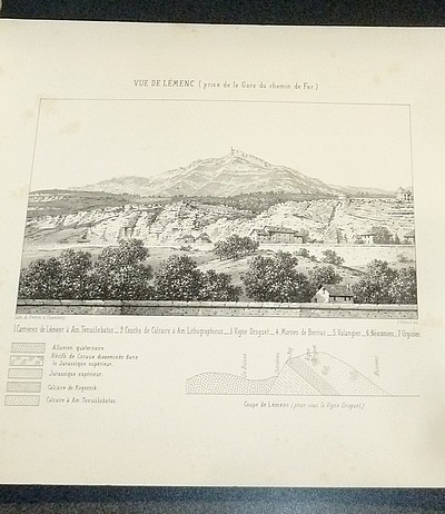 Livre ancien - Description géologique et paléontologique de la colline de Lémenc... - Pillet, L. & Fromontel, E. de