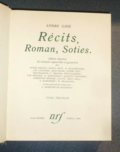 Récits, Roman, Soties (2 volumes)