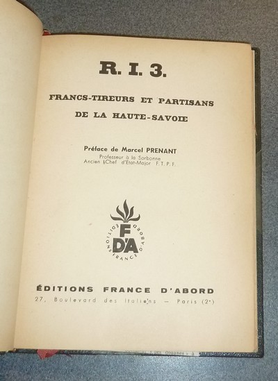 R. I. 3. Francs-Tireurs et partisans de la Haute-Savoie