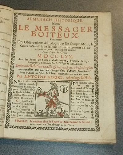 Le Véritable Messager Boiteux de Basle en Suisse pour l'année 1770