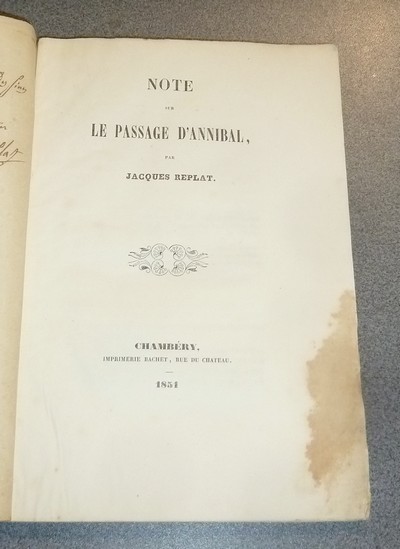 Note sur le Passage d'Annibal