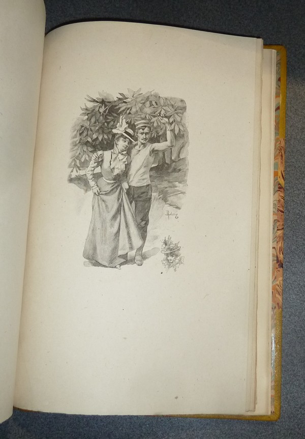 La Maison Tellier (1899, reliure signée, un dessin original, une suite sur Chine) Les Tombales - Sur l'eau - Le papa de Simon - Une partie de campagne - Au printemps - La ferme de Paul