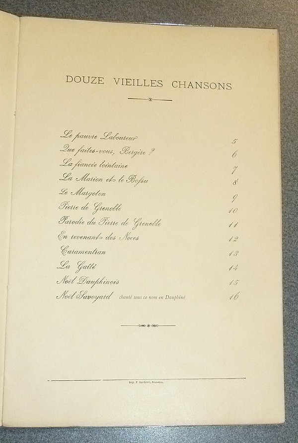 Douze vieilles chansons Dauphinoises