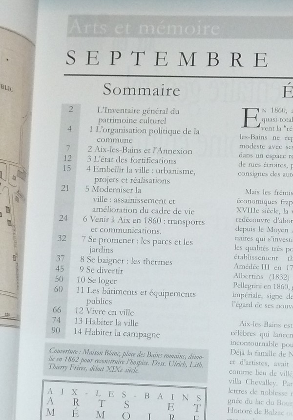 Arts et mémoire d'Aix-les-Bains N° 59 - Aix en 1860