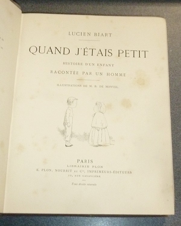 Quand j'étais petit. Histoire racontée par un Homme