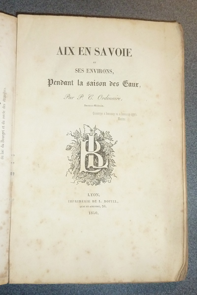 Aix-en-Savoie et ses environs pendant la saison des Eaux