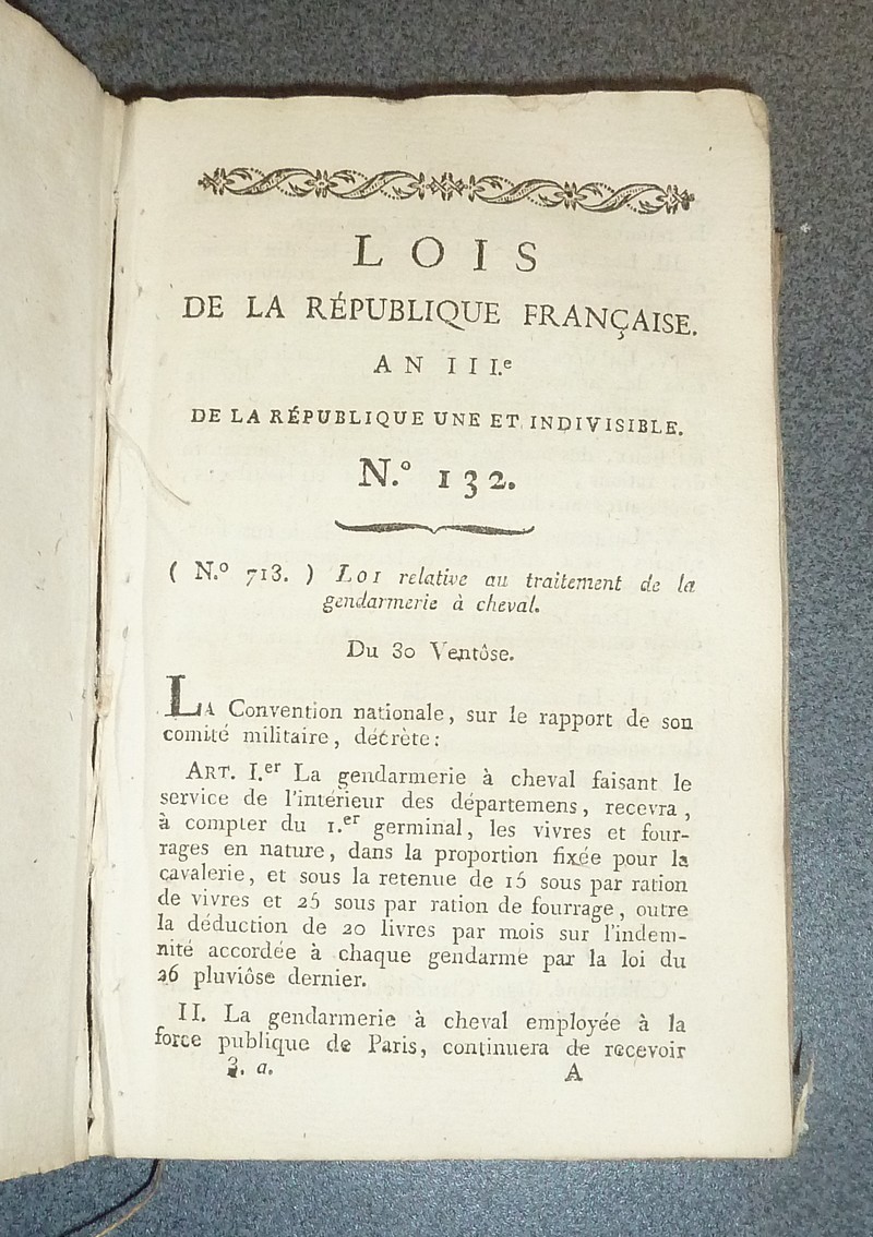 Table alphabétique des Lois, rapports et adresses, insérés dans le Cahier des Lois de la République depuis le N° 131 jusqu'au N° 156 inclusivement. IVe trimestre (IIIe de l'an 3)