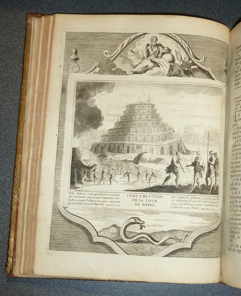 Histoire Sacrée de la Providence et de la conduite de Dieu sur les Hommes depuis le commencement du Monde jusqu'aux temps prédits de l'Apocalypse,tirée de l'Ancien et Nouveau Testament,représentée en 500 tableaux gravez d'après Raphael, autres Maitre