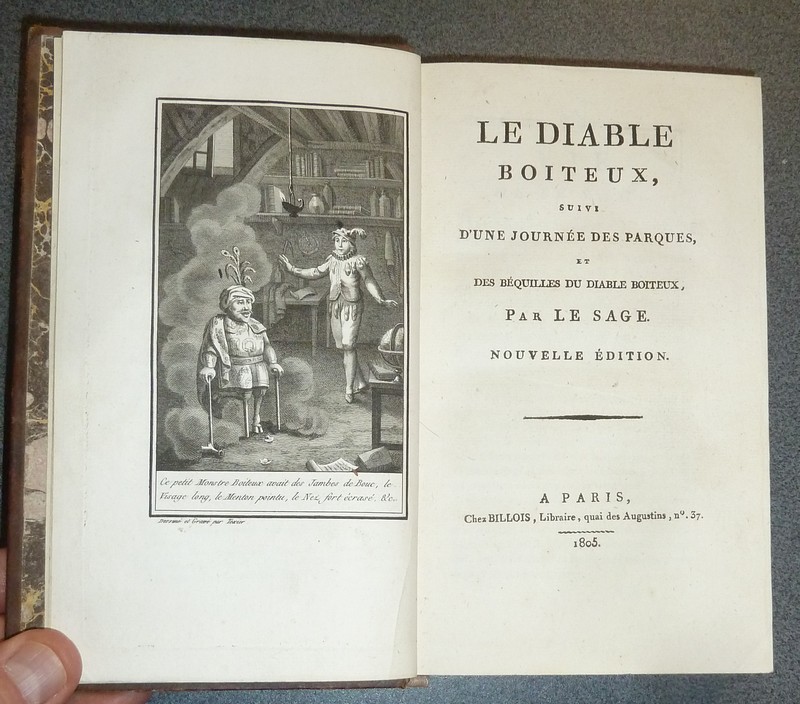 livre ancien - Le Diable boiteux suivi d'une journée des Parques et des Béquilles du Diable boiteux - Le Sage (Lesage), Alain-René