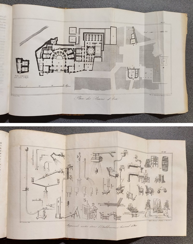 Analyse chimique des eaux minérales d'Aix en Savoie par Bonjean, relié avec le Manuel topographique et médical de l'étranger aux eaux d'Aix-en-Savoie par Despine