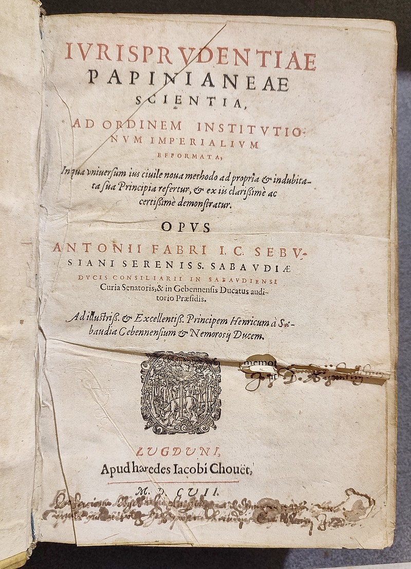Jurisprudentiae papinianeae scientia, ad ordinem institutionum imperalium efformata... (1607)