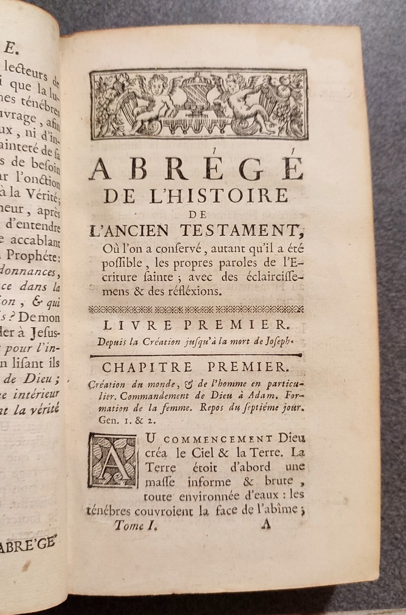 Abbrégé (abrégé) de l'Histoire de l'Ancien Testament, ou l'on a conservé autant qu'il a été possible, les propres paroles de l'Ecriture Sainte, avec des Eclaircissements & des Réflexions (9 volumes)