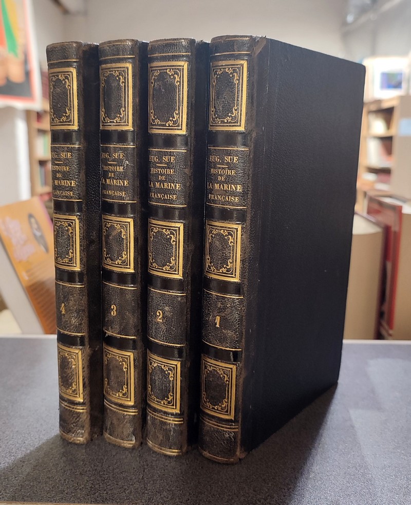 Livre ancien - Histoire de la Marine française (complet en 4 volumes, 1844) - Sue, Eugène