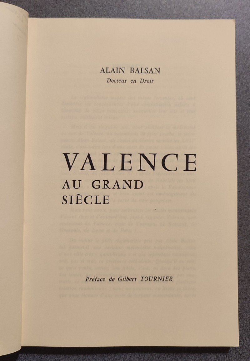 Valence au Grand siècle