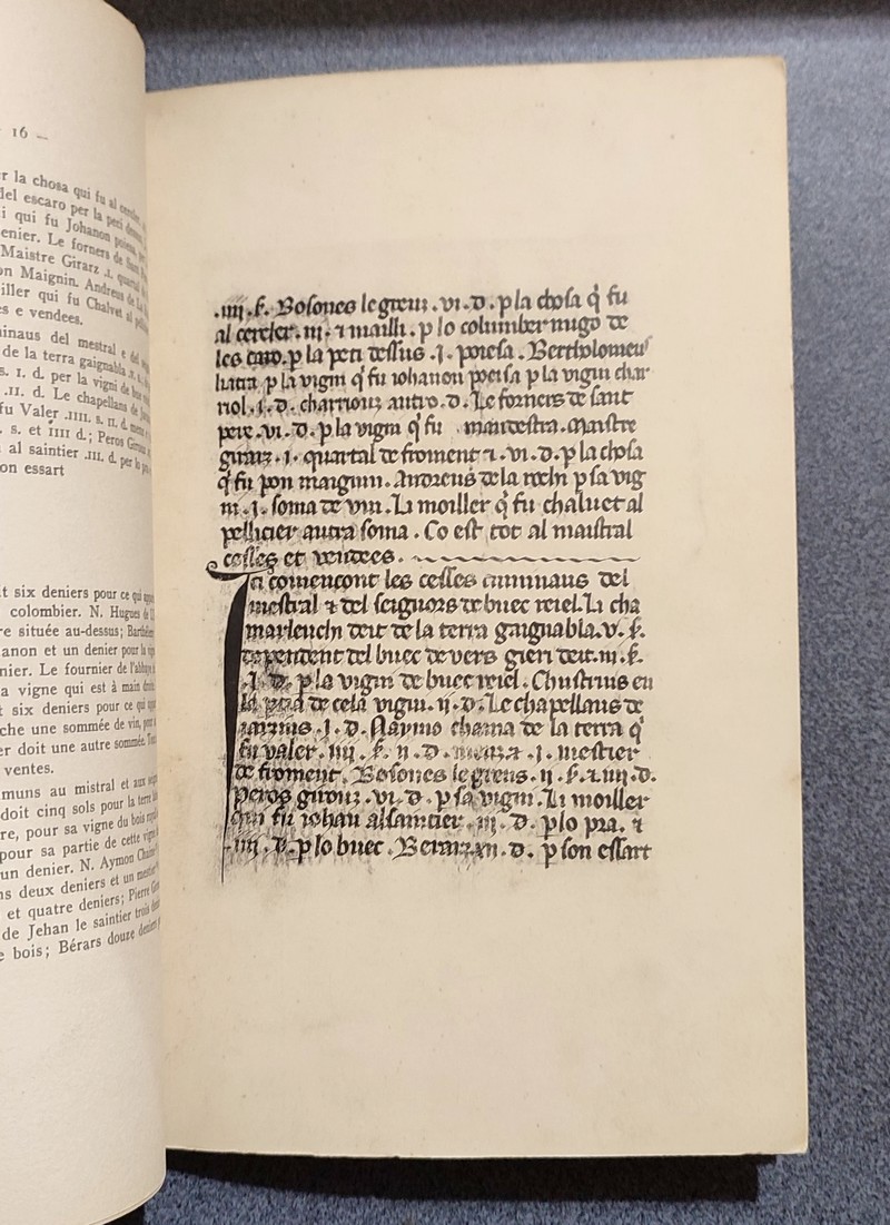 Les Usages du Mistral des Comtes de Vienne. Manuscrit du XIII siècle