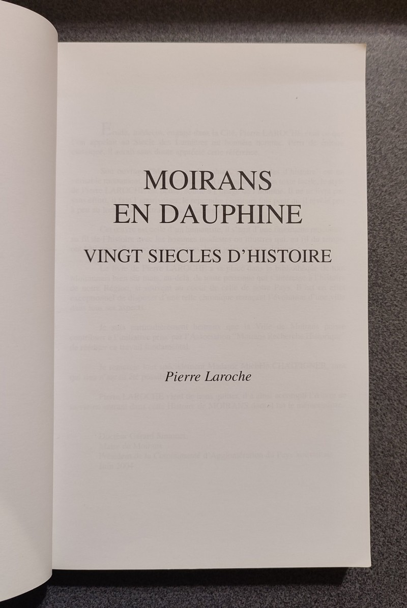 Moirans en Dauohiné. Vingt siècles d'Histoire