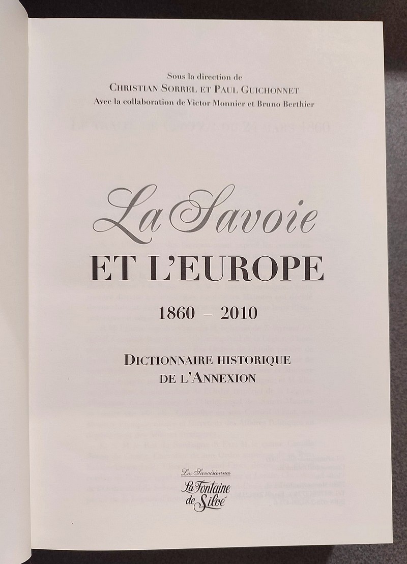 La Savoie et l'Europe 1860-2010. Dictionnaire historique de l'Annexion