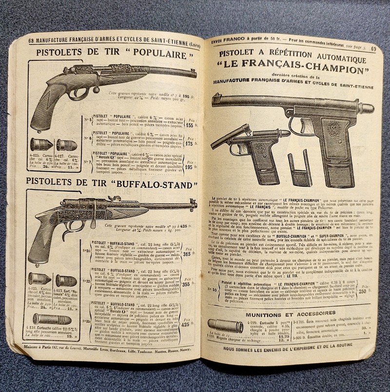 Catalogue intermédiaire de la Manufacture Française d'Armes & Cycles (Manufrance)