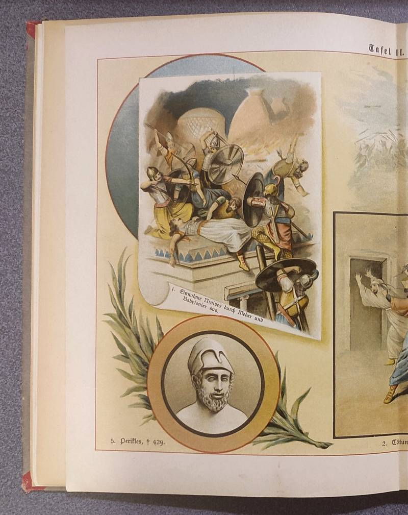 Weltgeschichte in Bildern. (Historischer Bilder-Atlas). 122 Illustrationen in feinstem Farbendruck mit erläuterndem Text von Dr. H. Oskar