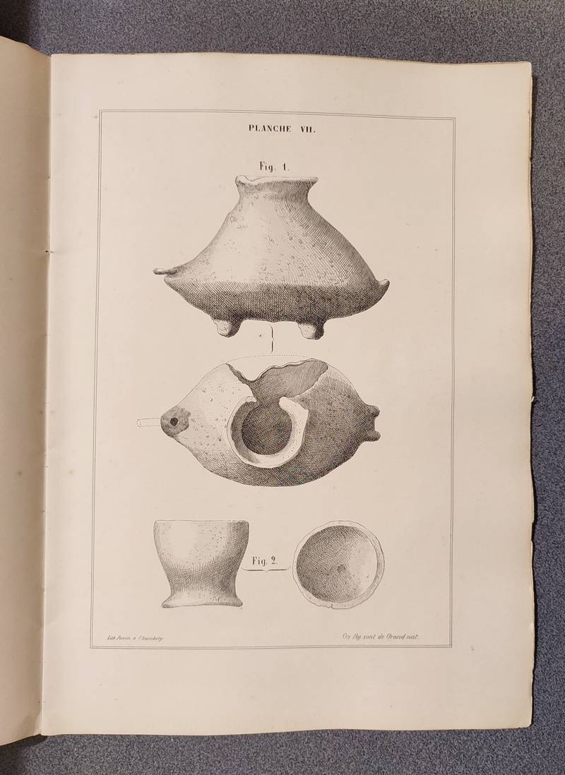 Mémoires et Documents de la Société Savoisienne d'Histoire et d'Archéologie. Tome 8 (VIII), 1864 + L'album des Habitations lacustres de la Savoie avec 16 lithographies en petit folio