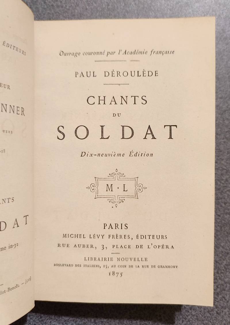 Chants du soldat, suivi de Nouveaux chants du soldat