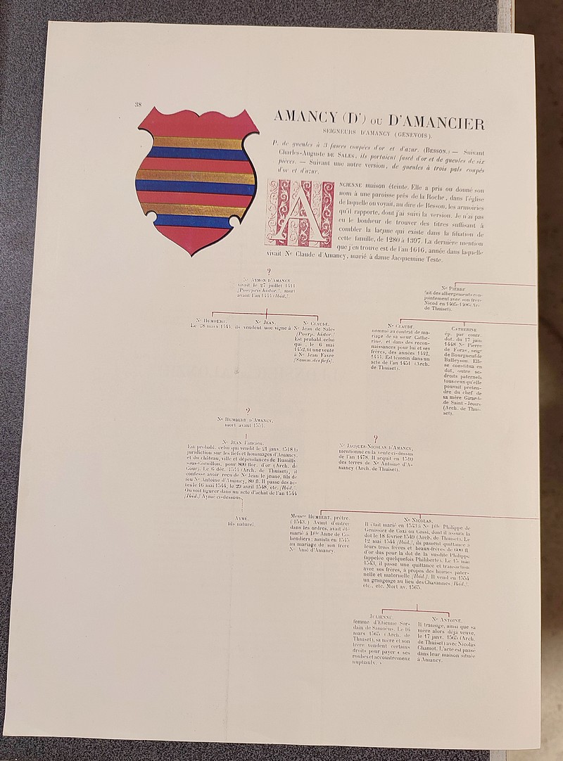 Armorial et Nobiliaire de l'Ancien Duché de Savoie (Tome I - livraison 3)