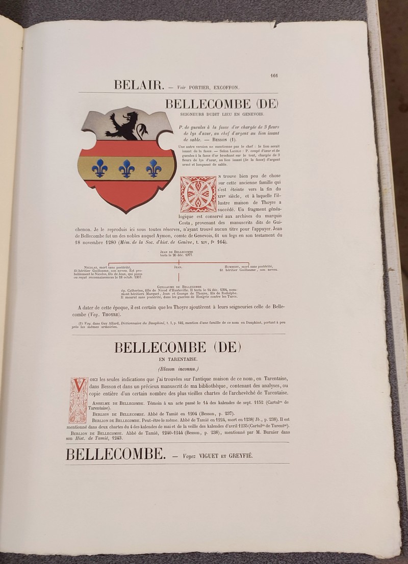 Armorial et Nobiliaire de l'Ancien Duché de Savoie (Tome I - livraison 10)