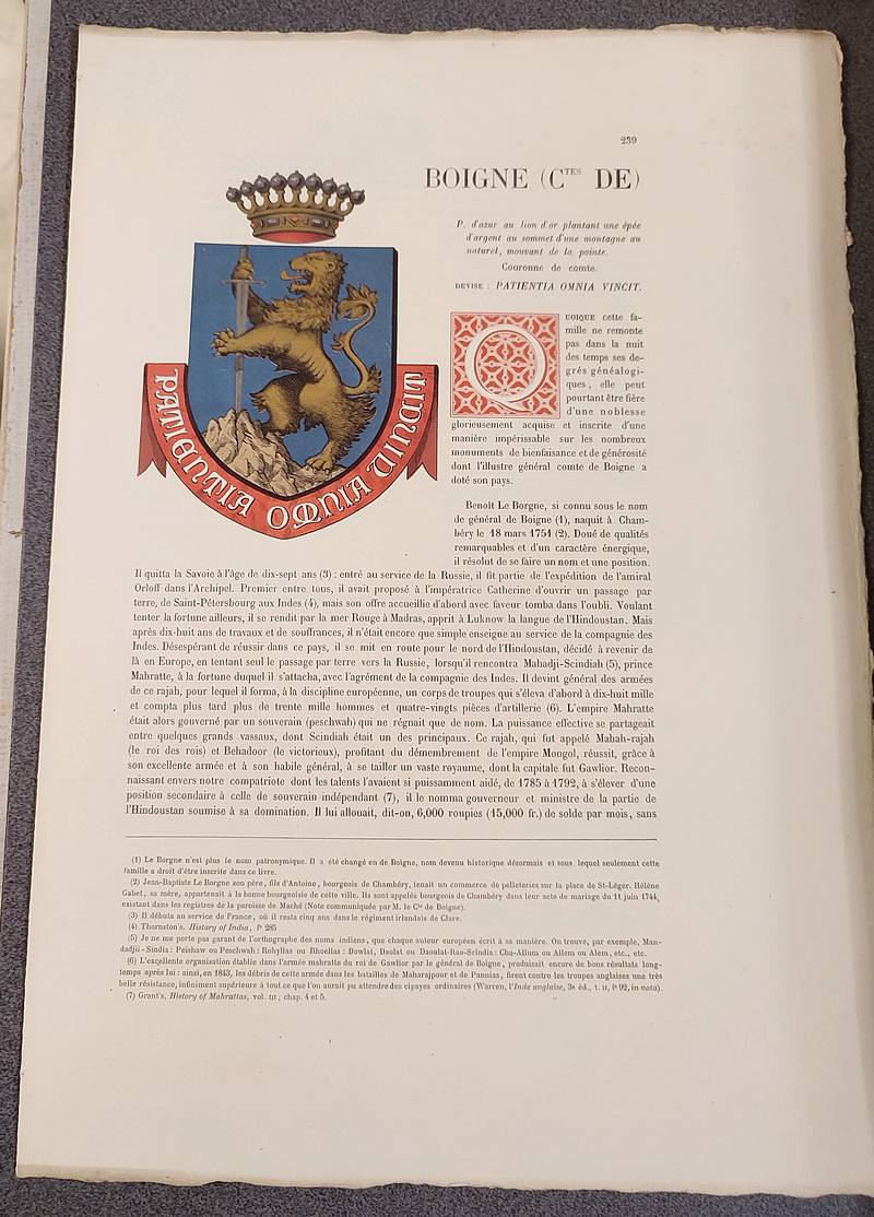 Armorial et Nobiliaire de l'Ancien Duché de Savoie (Tome I - livraison 15)