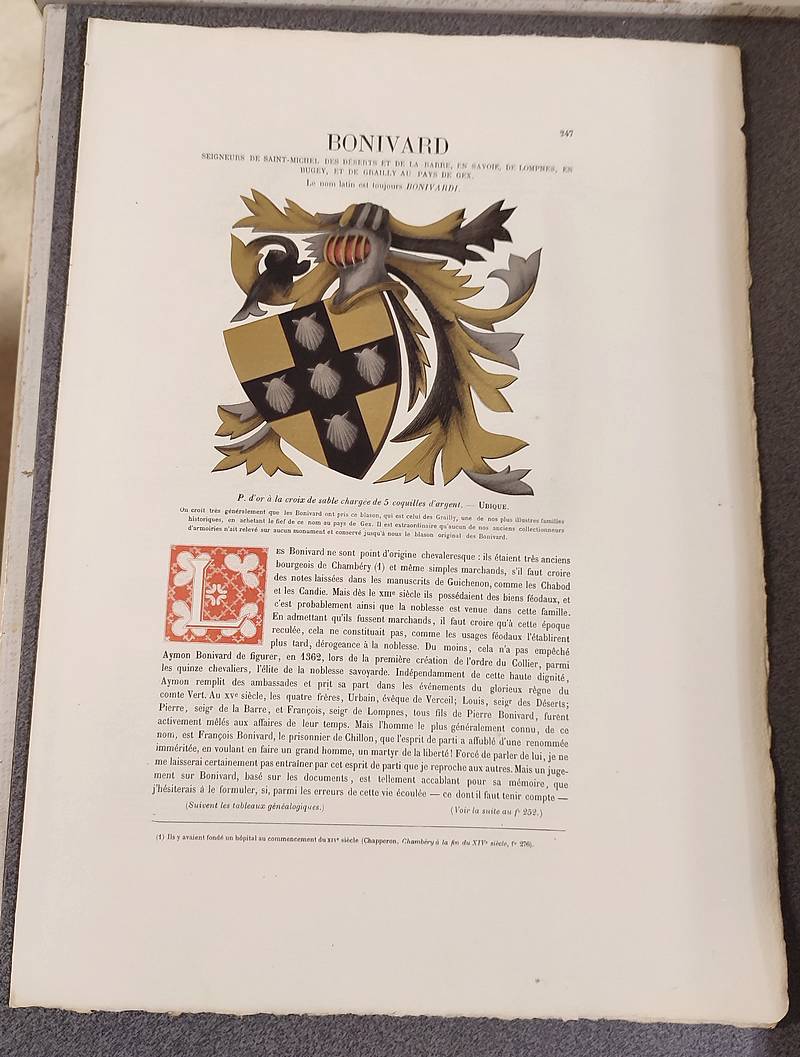 Livre ancien Savoie - Armorial et Nobiliaire de l'Ancien Duché de Savoie (Tome I - livraison 15) - Foras, Le Cte E. Amédée de