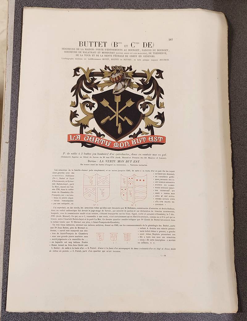 Armorial et Nobiliaire de l'Ancien Duché de Savoie (Tome I - livraison 18)