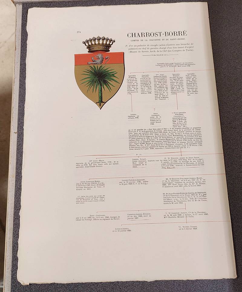 Armorial et Nobiliaire de l'Ancien Duché de Savoie (Tome I - livraison 23)