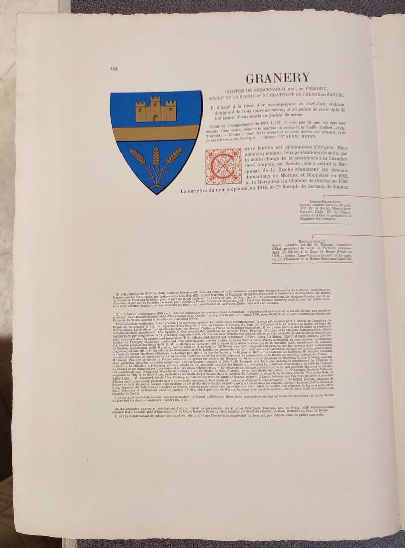 Armorial et Nobiliaire de l'Ancien Duché de Savoie (Tome III - livraison 9)