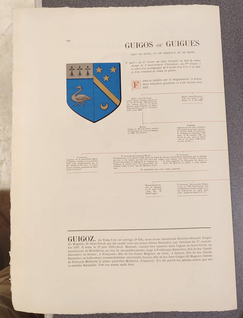 Armorial et Nobiliaire de l'Ancien Duché de Savoie (Tome III - livraison 12)