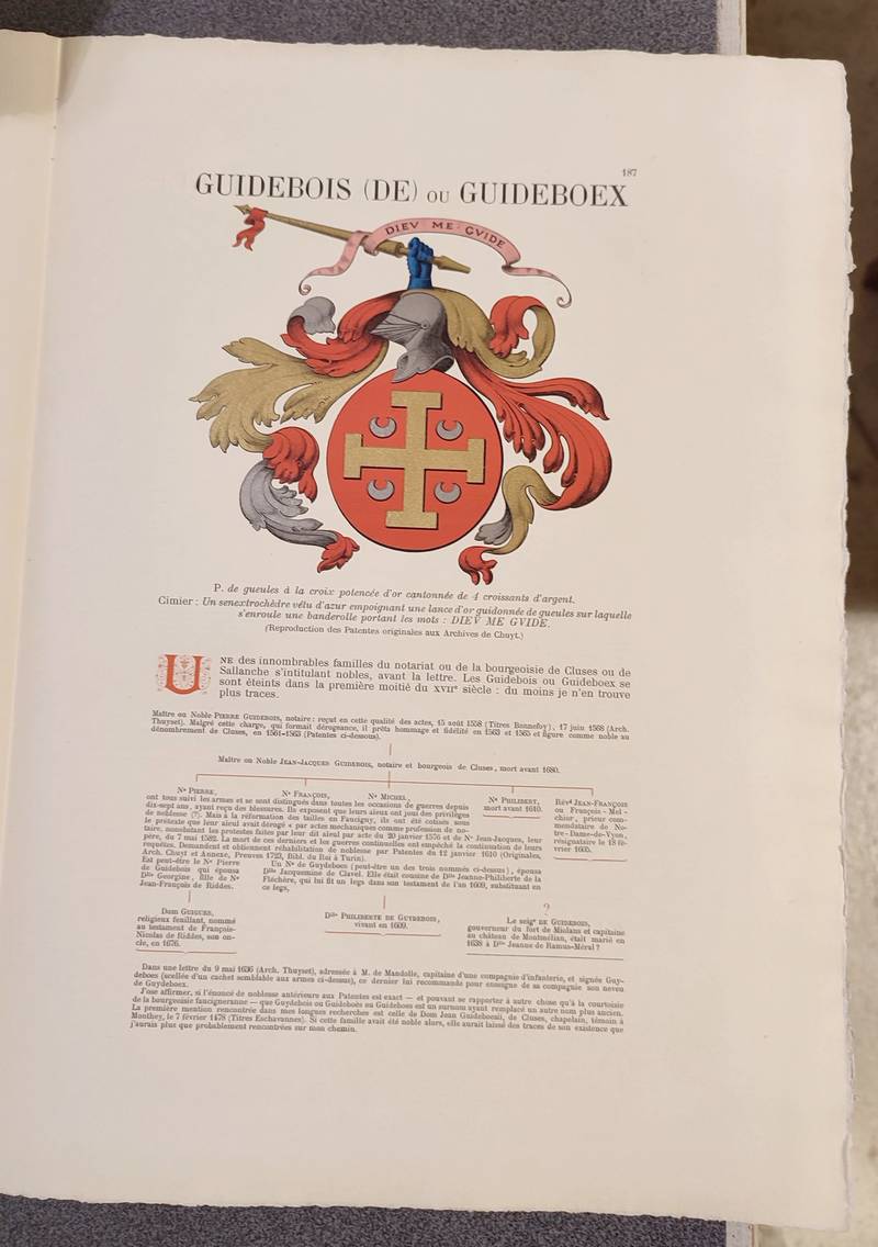 Armorial et Nobiliaire de l'Ancien Duché de Savoie (Tome III - livraison 12)