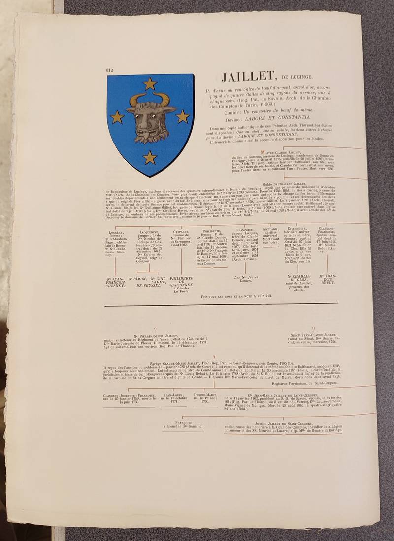 Livre ancien Savoie - Armorial et Nobiliaire de l'Ancien Duché de Savoie (Tome III - livraison 14) - Foras, Le Cte E. Amédée de