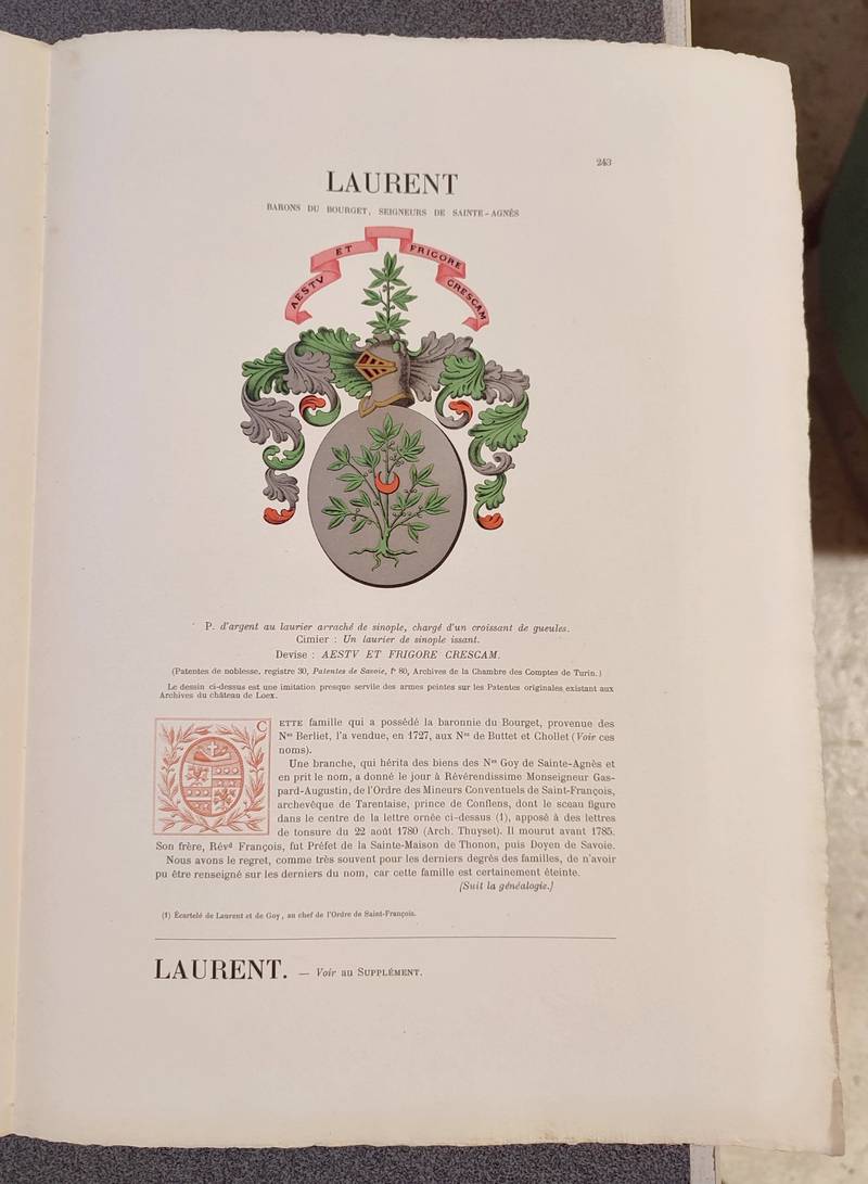 Armorial et Nobiliaire de l'Ancien Duché de Savoie (Tome III - livraison 16)