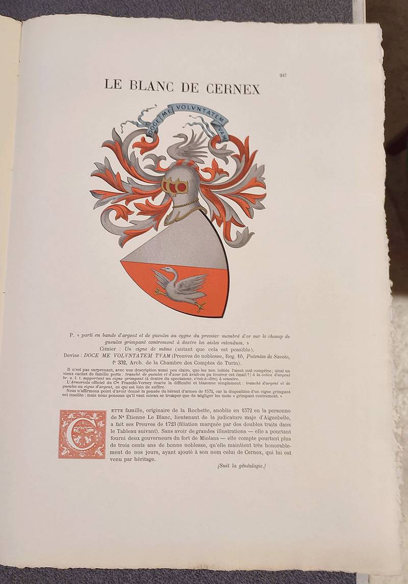 Armorial et Nobiliaire de l'Ancien Duché de Savoie (Tome III - livraison 16)