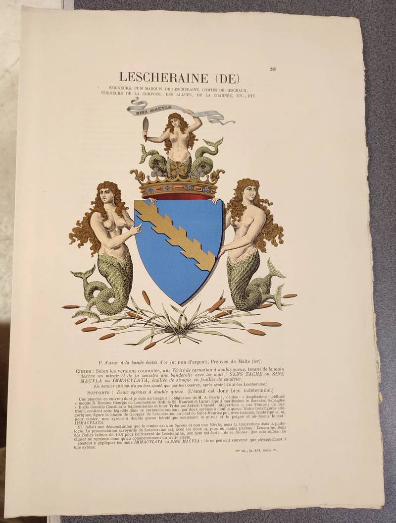Livre ancien Savoie - Armorial et Nobiliaire de l'Ancien Duché de Savoie (Tome III - livraison 16) - Foras, Le Cte E. Amédée de