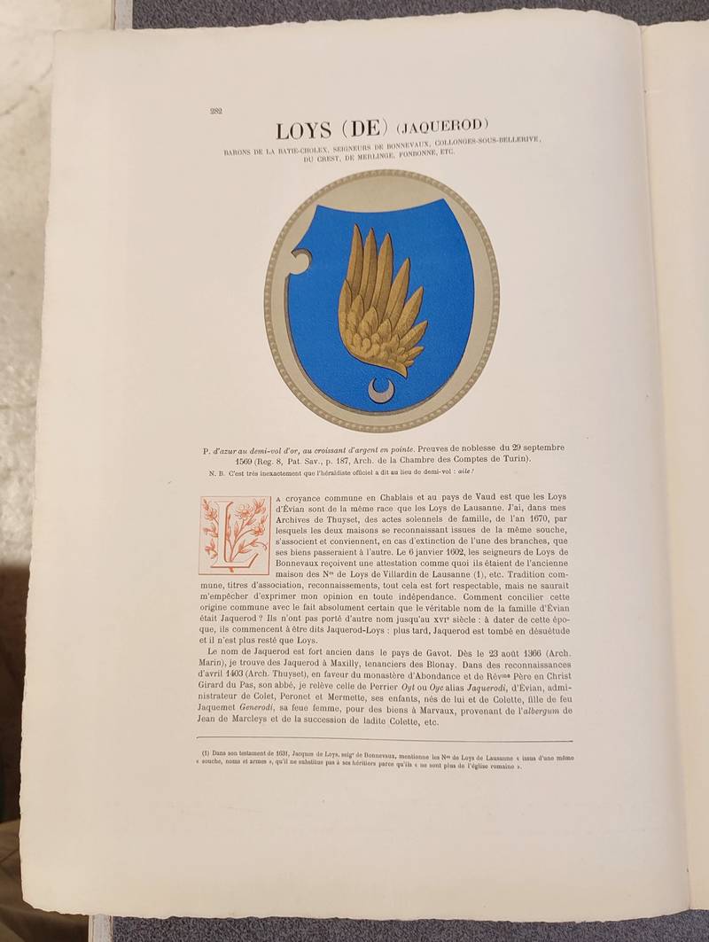 Livre ancien Savoie - Armorial et Nobiliaire de l'Ancien Duché de Savoie (Tome III - livraison 18) - Foras, Le Cte E. Amédée de
