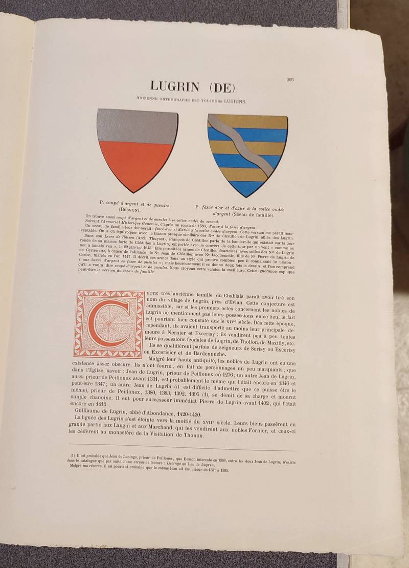 Armorial et Nobiliaire de l'Ancien Duché de Savoie (Tome III - livraison 19)
